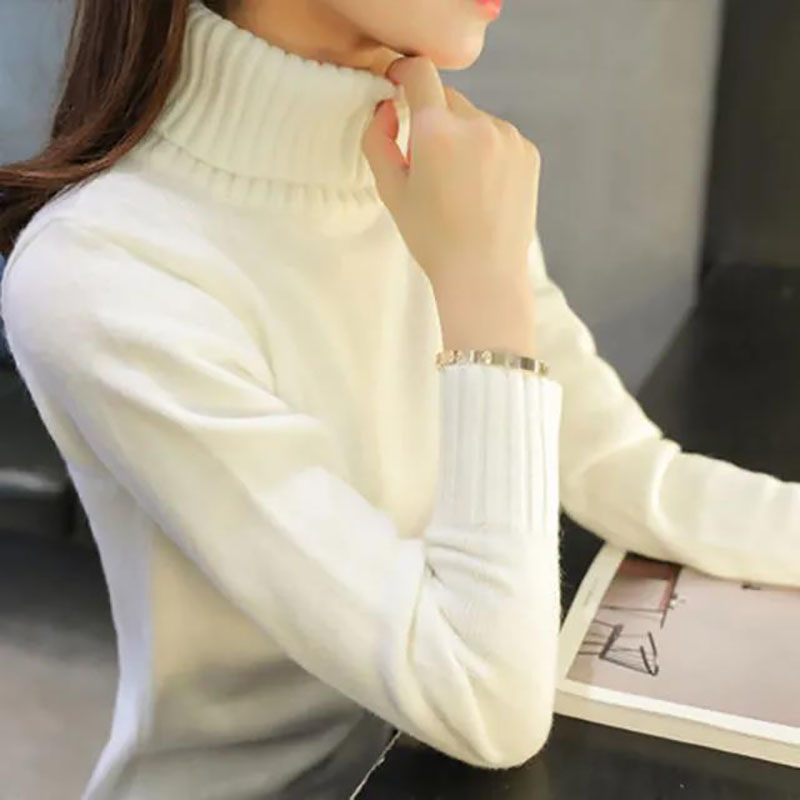 Women’s Turtleneck Sweater Pure Color Loose 2022 New Trending SweaterAutumn Winter Pullover Korean Fashion Ladies Top Knitwear alx