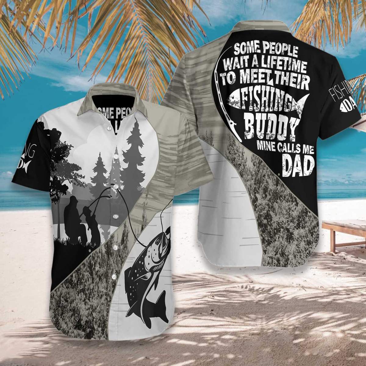 Dad My Fishing Buddy Hawaii Unisex Print Aloha Short Sleeve Casual Shirt Ha53766