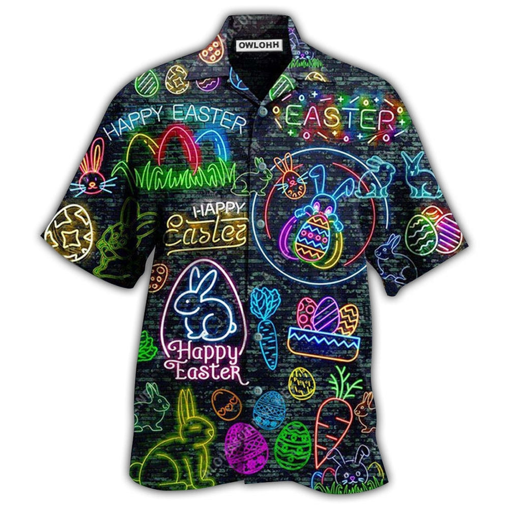 Easter Is Coming Rabbit Neon Style In Black Hawaii Shirt Ha17591