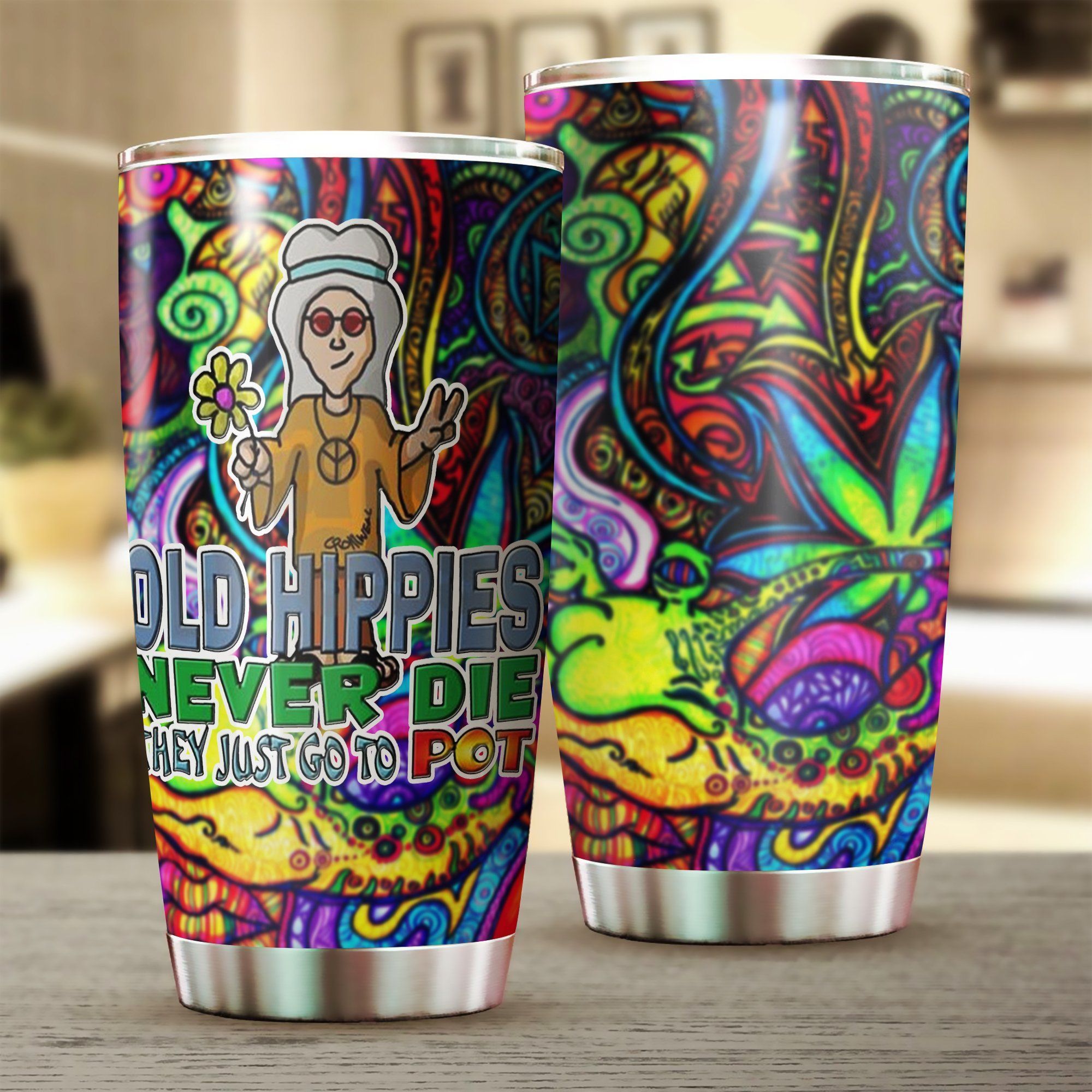 Old Hippies Never Die Tumbler – Zeleton Store