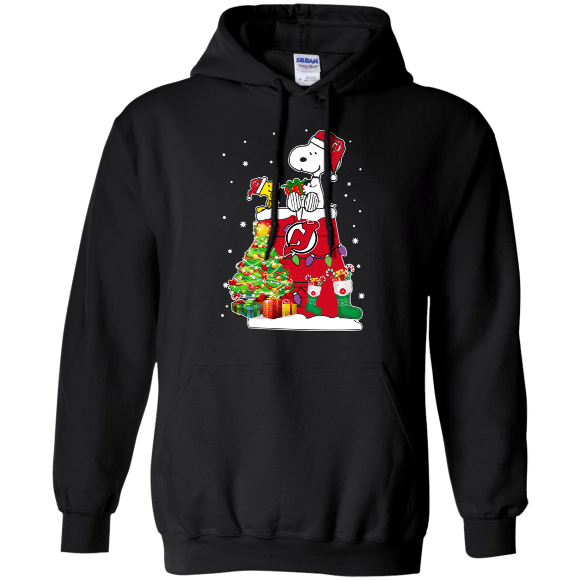 Buy New Jersey Devils Snoopy & Woodstock Christmas Shirt Hoodie