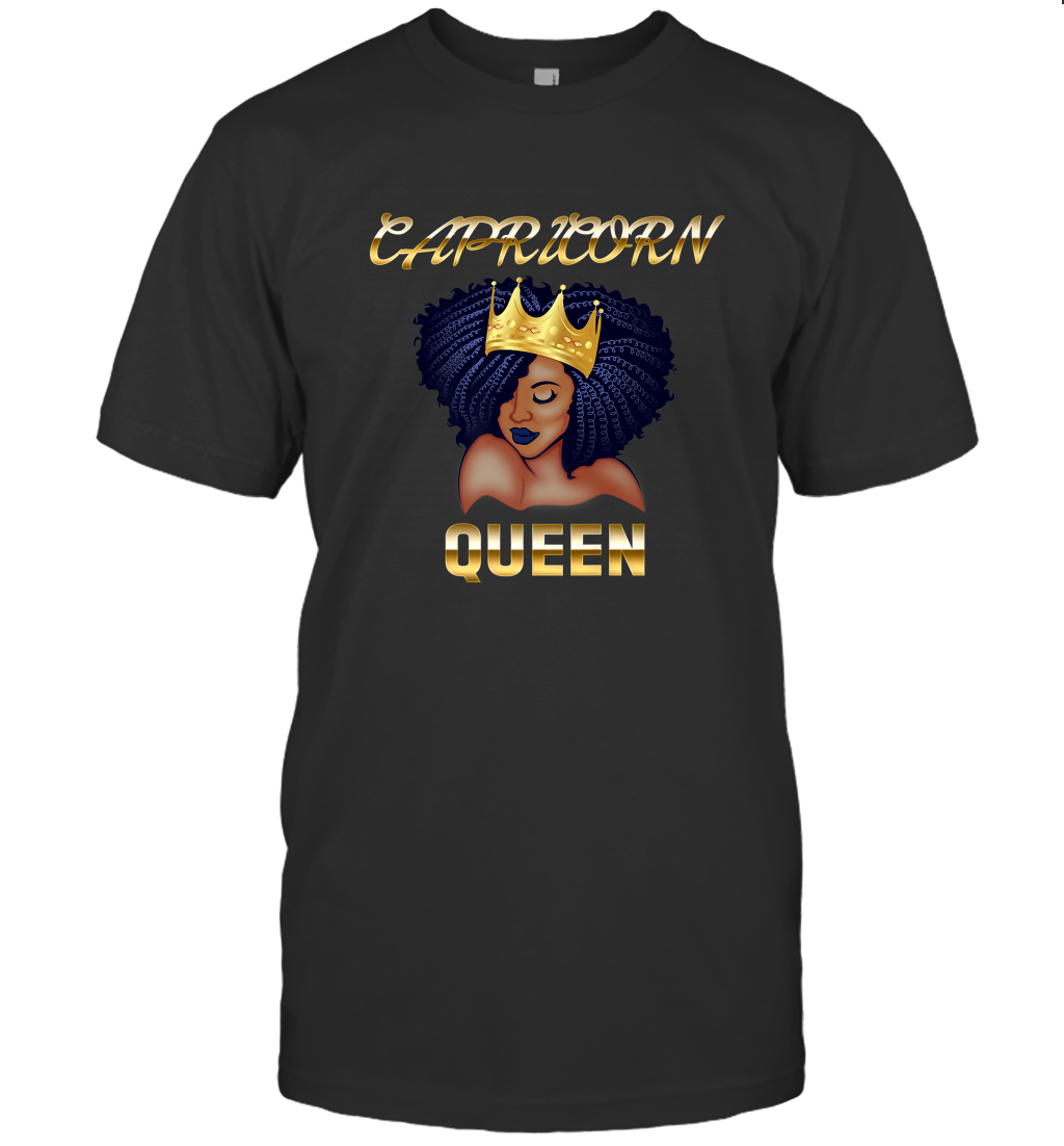 Capricorn Queen Born December January Black Queen Birthday Men’s T-Shirt