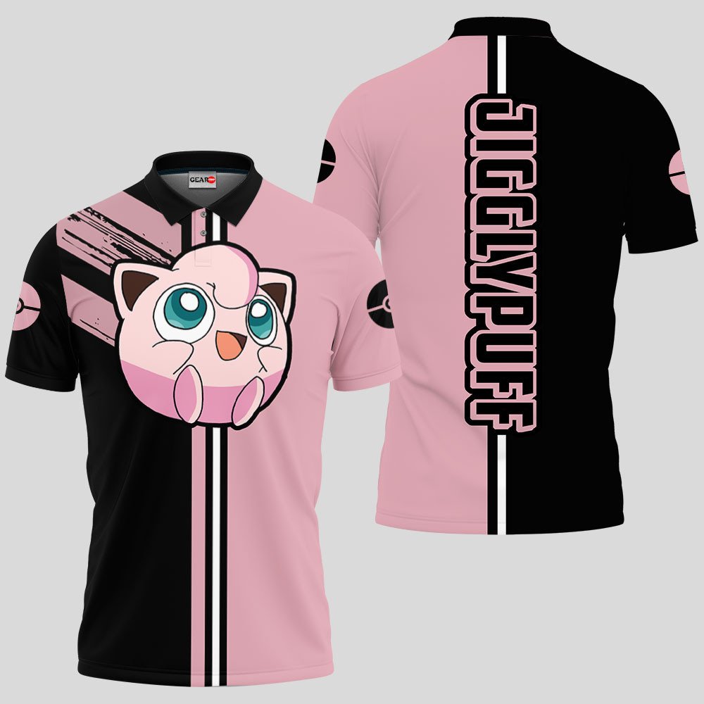 Jigglypuff Polo Shirts Custom Pokemon Anime Merch Clothes