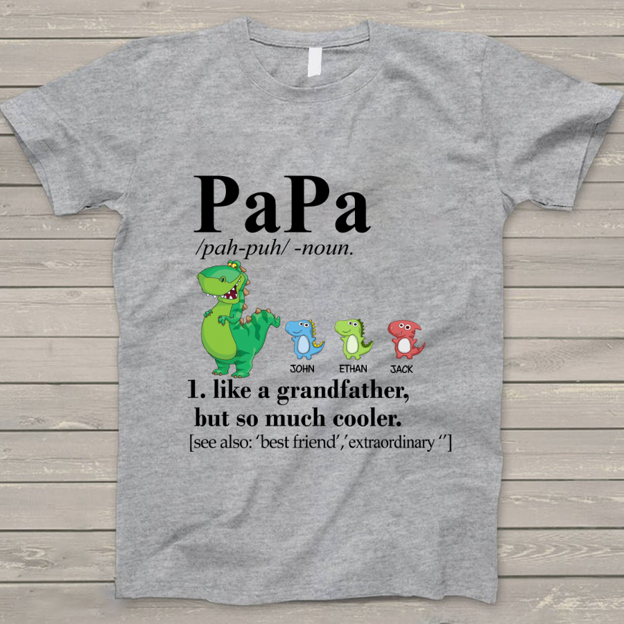 Papa Definition Kids Names Saurus T-Shirt