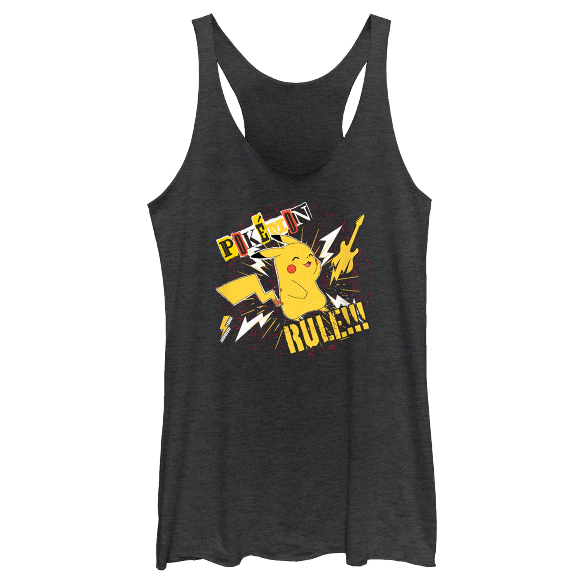 Women’S Pokemon Pikachu Rules Guitar Racerback Tank Top