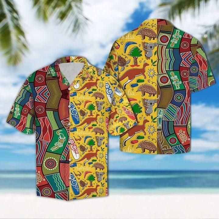 Australia Lover Matching Friends Tropical Aloha Hawaiian Shirt Colorful Short Sleeve Summer Beach Casual Shirt For Men And Women