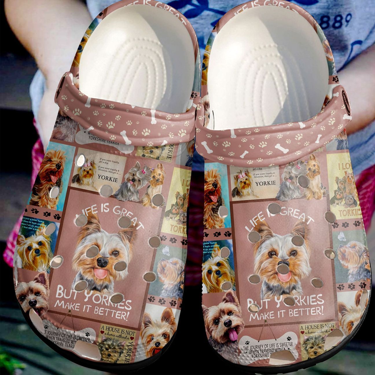 Yorkies Personalized Clog, Custom Name, Text, Color, Number Fashion Style For Women, Men, Kid, Print 3D Yorkies Lover