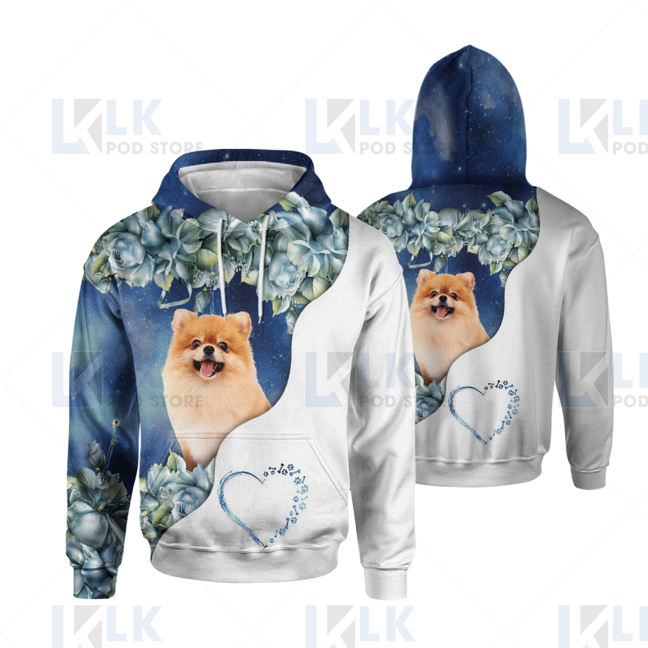POMERANIANS – HOODIE Half Curse Flower [ID3-B]