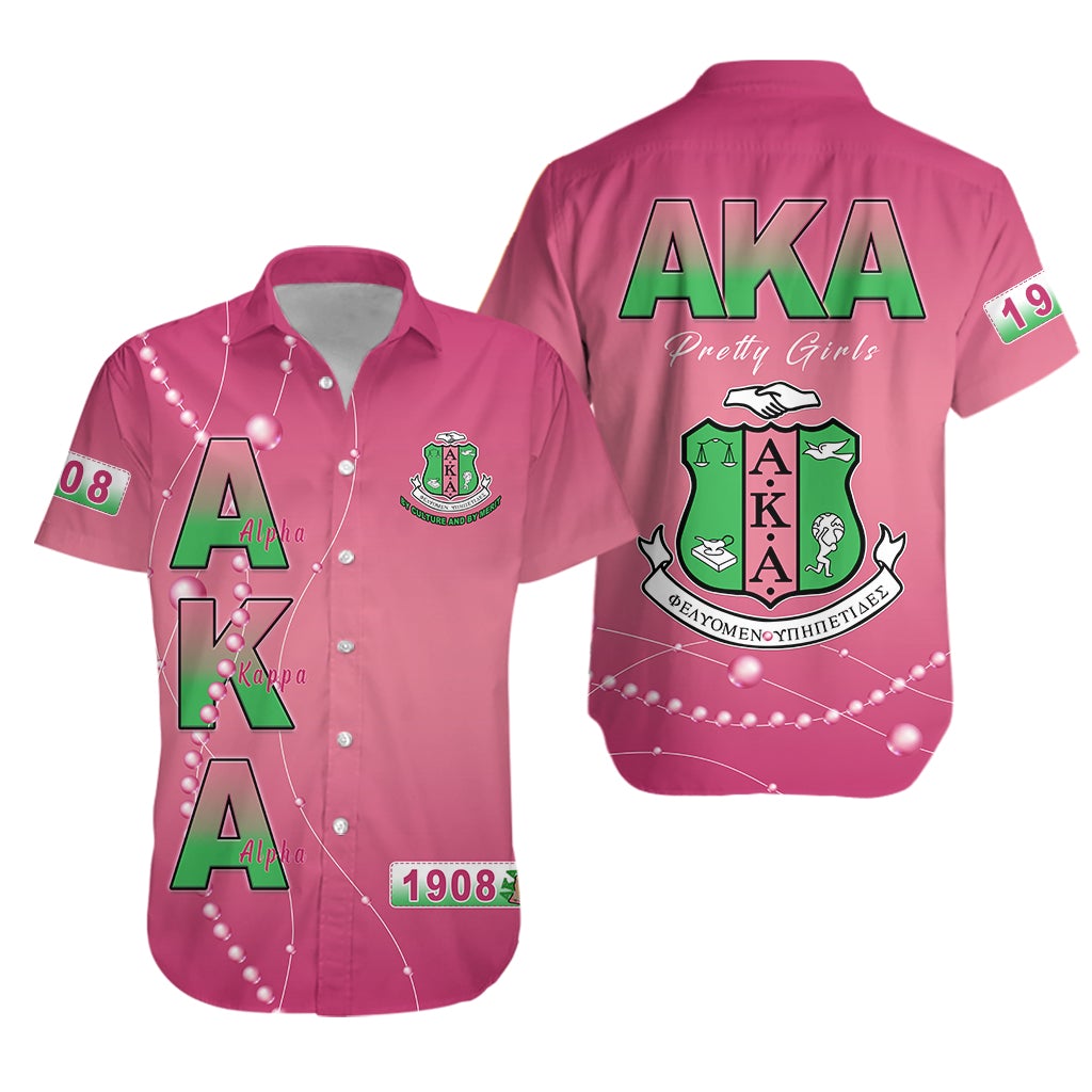 Alpha Kappa Alpha Hawaiian Shirt Pretty Girls With Pearl