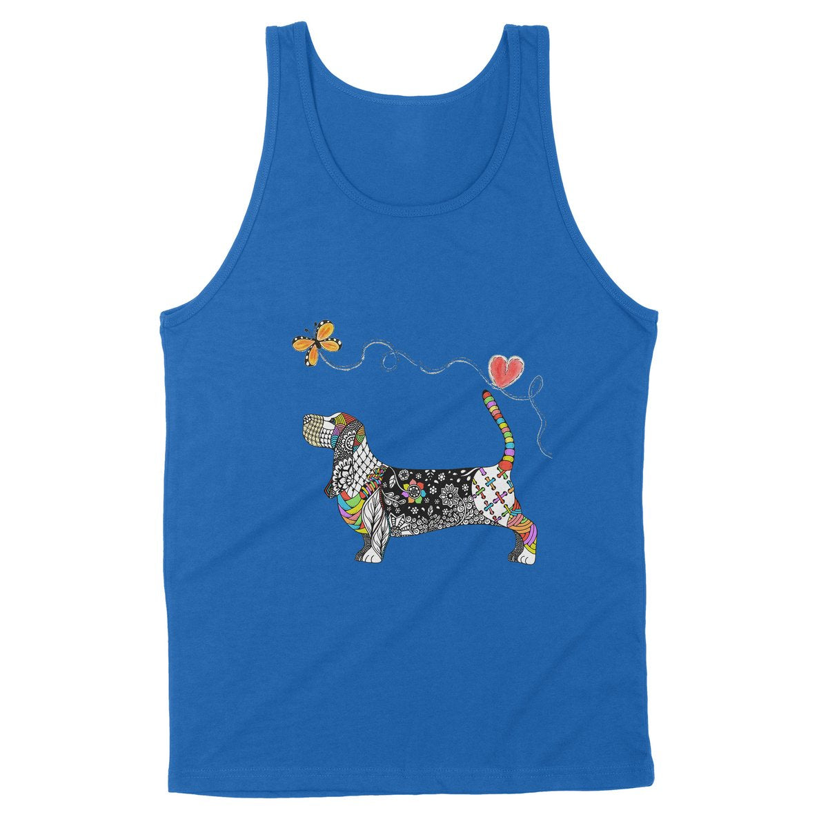Zentangle Rainbow Basset – Standard Tank, Gift For Dog Lover, Gift For Basset Lover T-Shirt Hoodie All Color Size S-5Xl