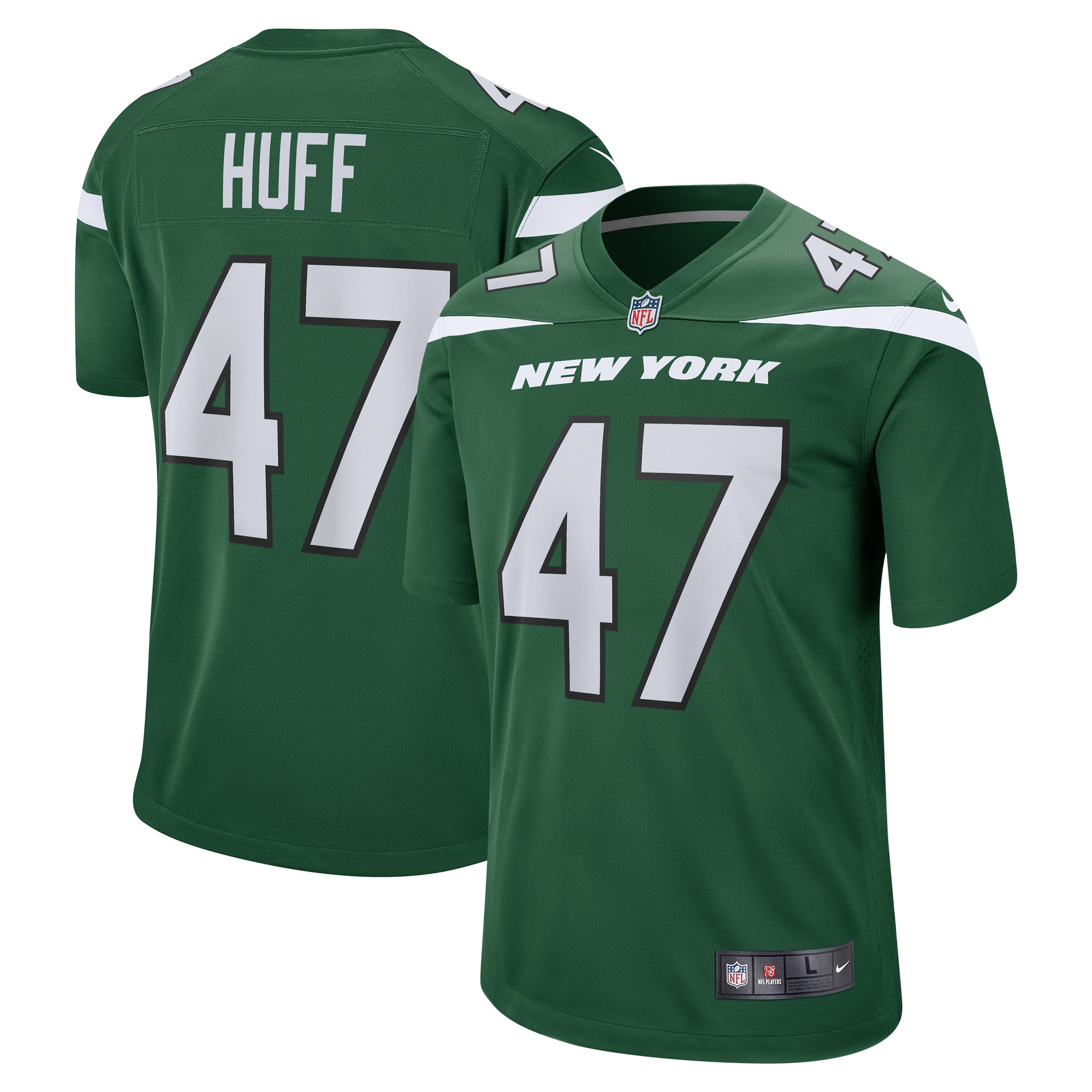 Bryce Huff New York Jets Game Jersey – Gotham Green NFL