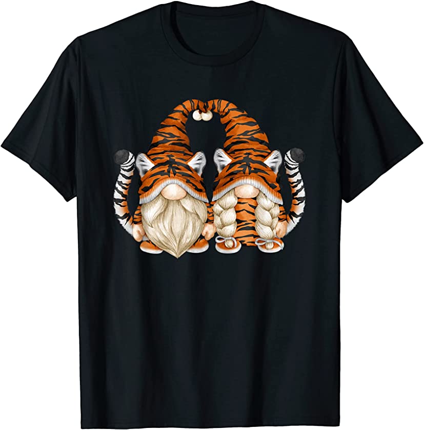 Unique Tiger Gnomes For Gardener Cute Tiger Mom And Dad T-Shirt