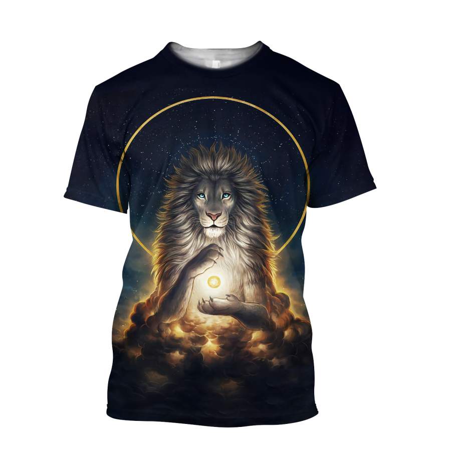 3D Magical Lion God Over Printed Hoodie