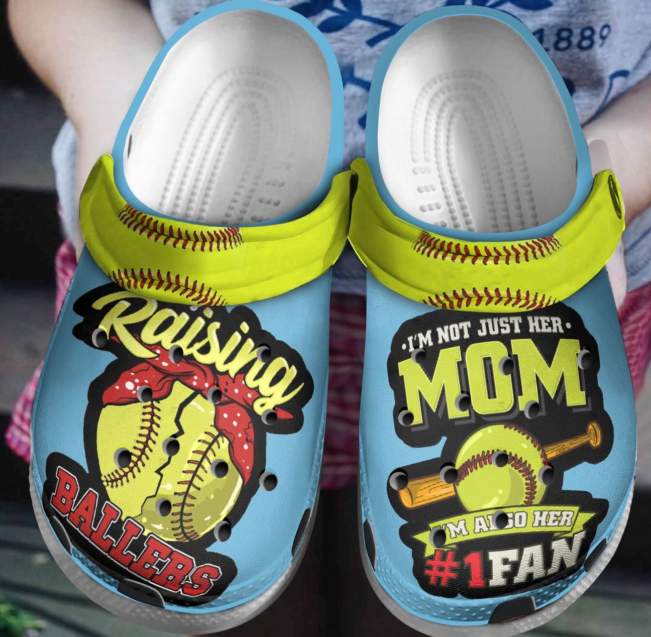 Softball Personalized Clog, Custom Name, Text, Color, Number Fashion Style For Women, Men, Kid, Print 3D Softball Mom Busy Raising Ballers