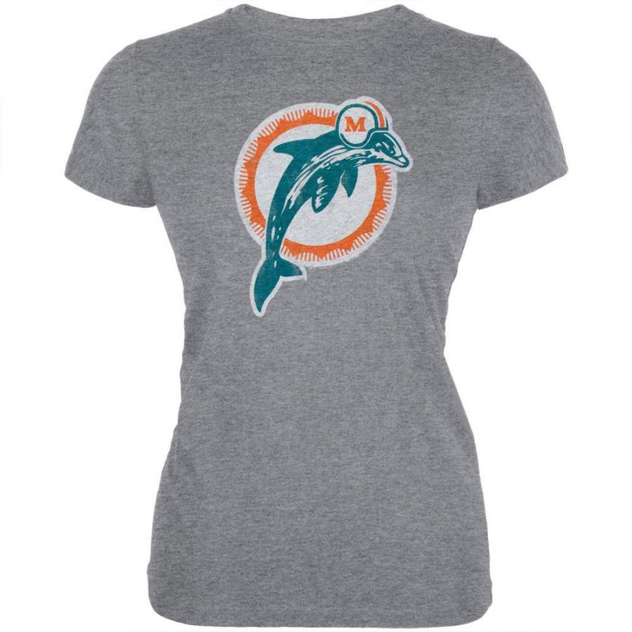 Miami Dolphins – Distressed Logo Juniors T-Shirt