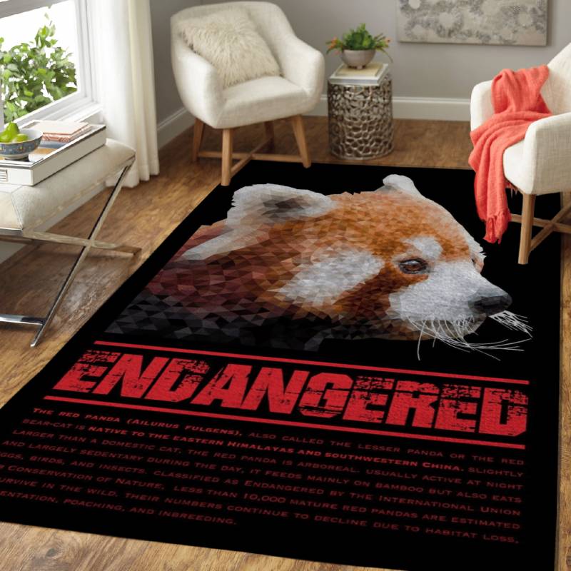 Red Panda – Endangered Animals Area Rug Carpet