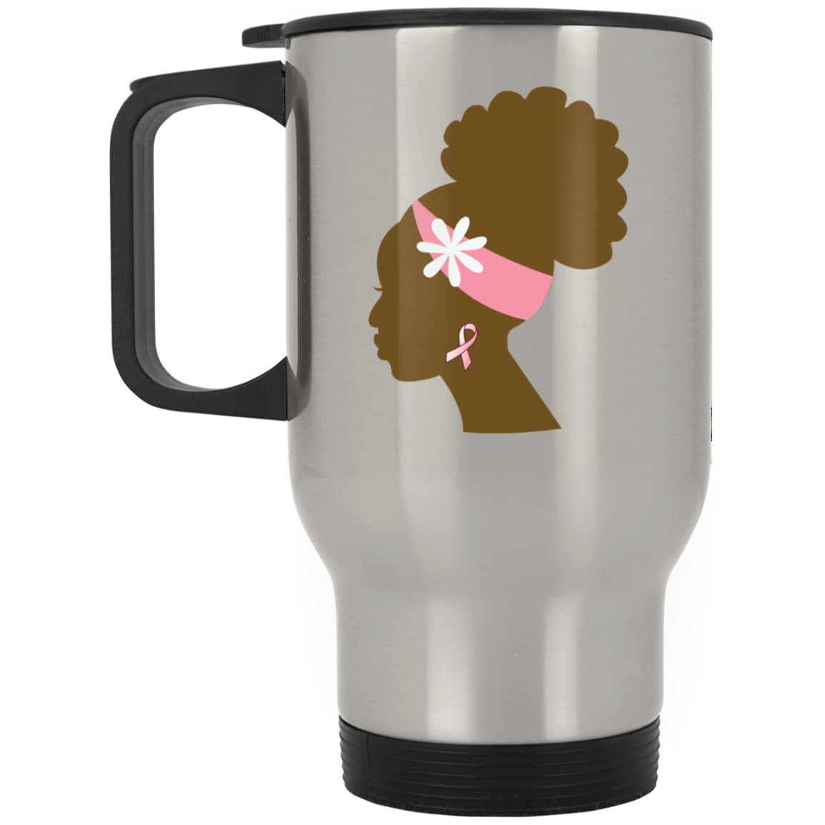Black Girls Magic Silver Stainless Travel Mug