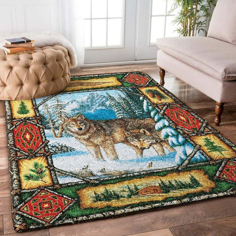 Wolf 1 Area Rug Living Room Rug Home Decor Floor Decor Vh3