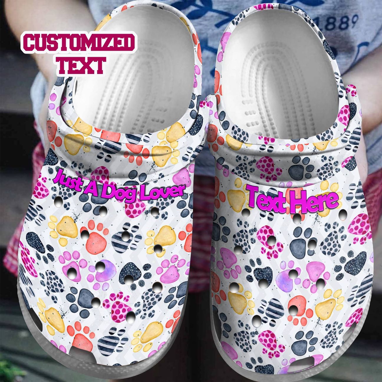 Dog Personalized Clog, Custom Name, Text, Color, Number Fashion Style For Women, Men, Kid, Print 3D Just A Dog Lover