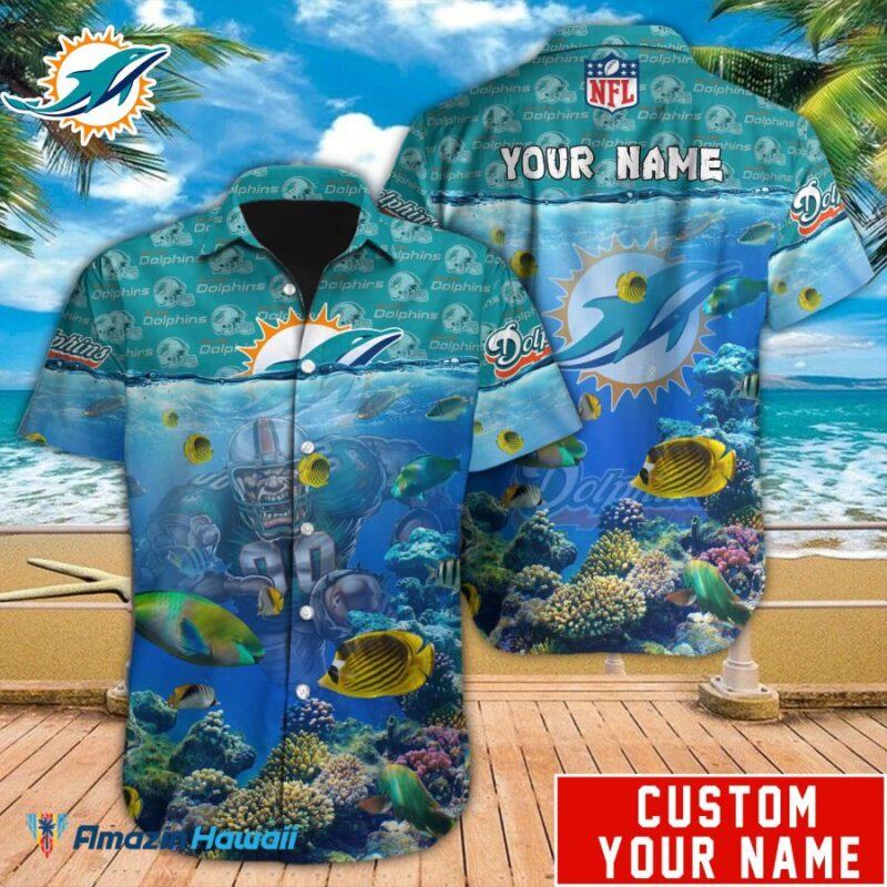 Miami Dolphins Nfl-Hawaiian Shirt Custom M-39359, Custom Hawaiian Shirt,  Aloha Shirt