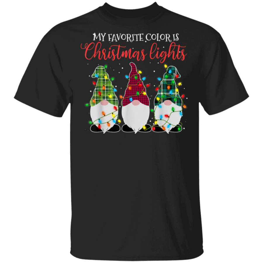 My Favorite Color Is Christmas Lights Three Gnomes Funny T-Shirt