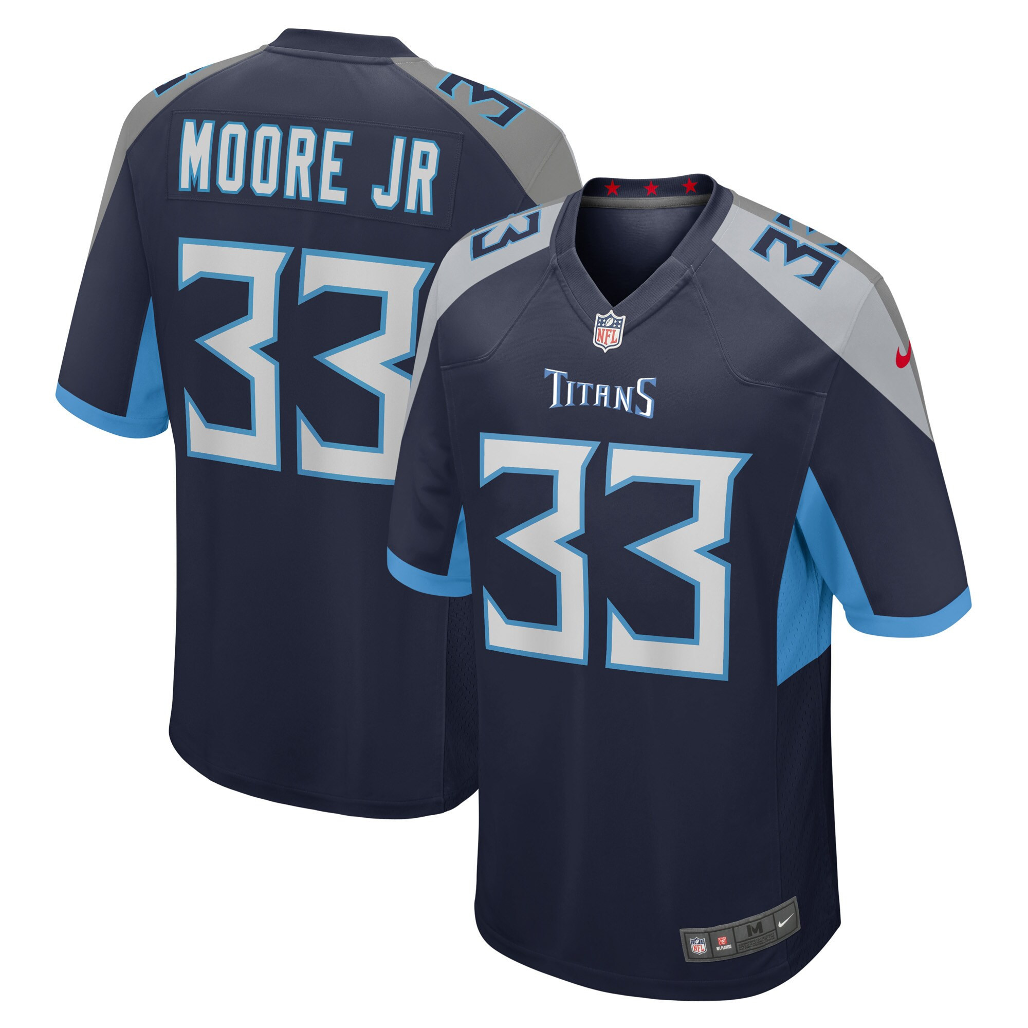 A.j. Moore Jr. Tennessee Titans Player Game Jersey – Navy NFL