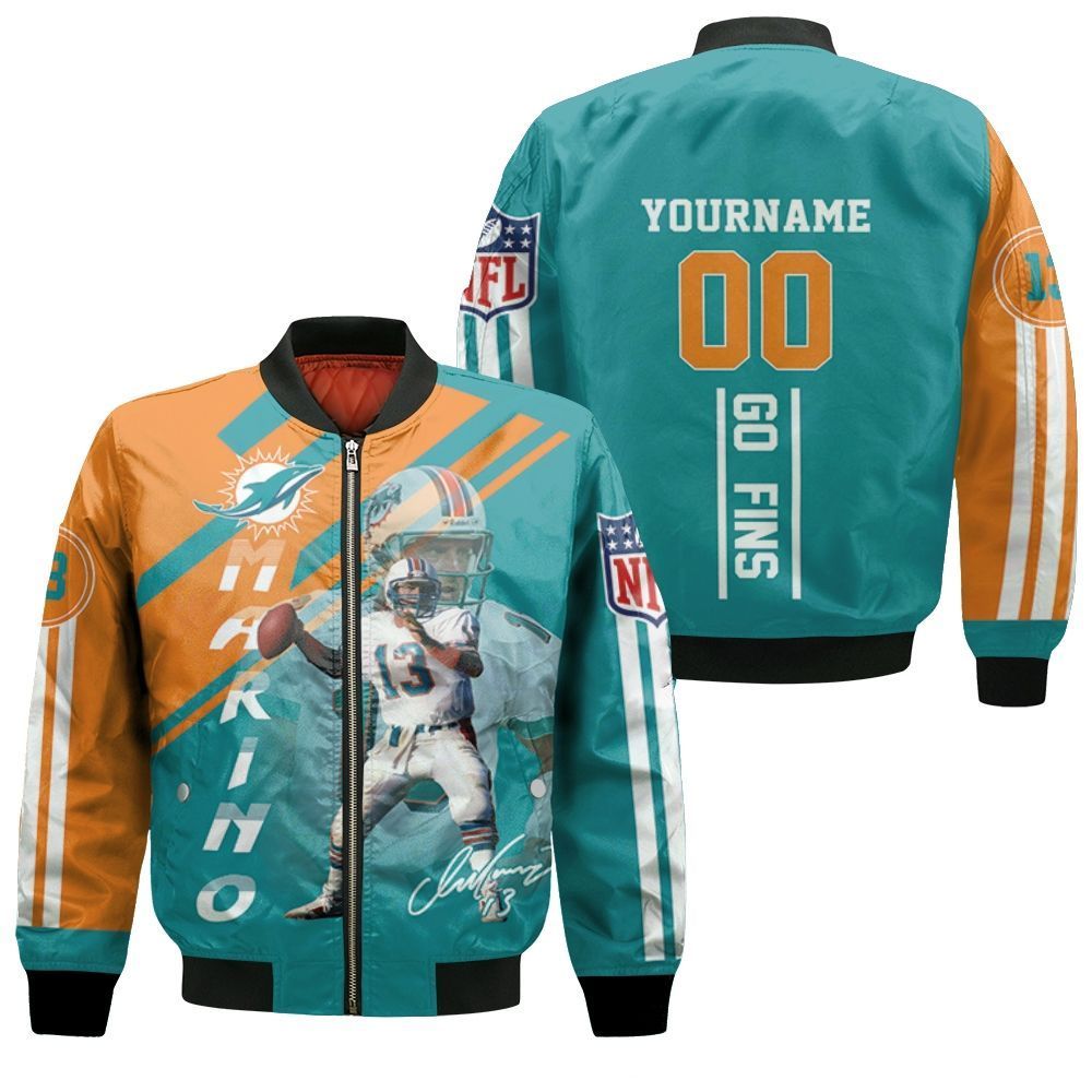 Dolphins Dan Marino 3D Bomber Jacket