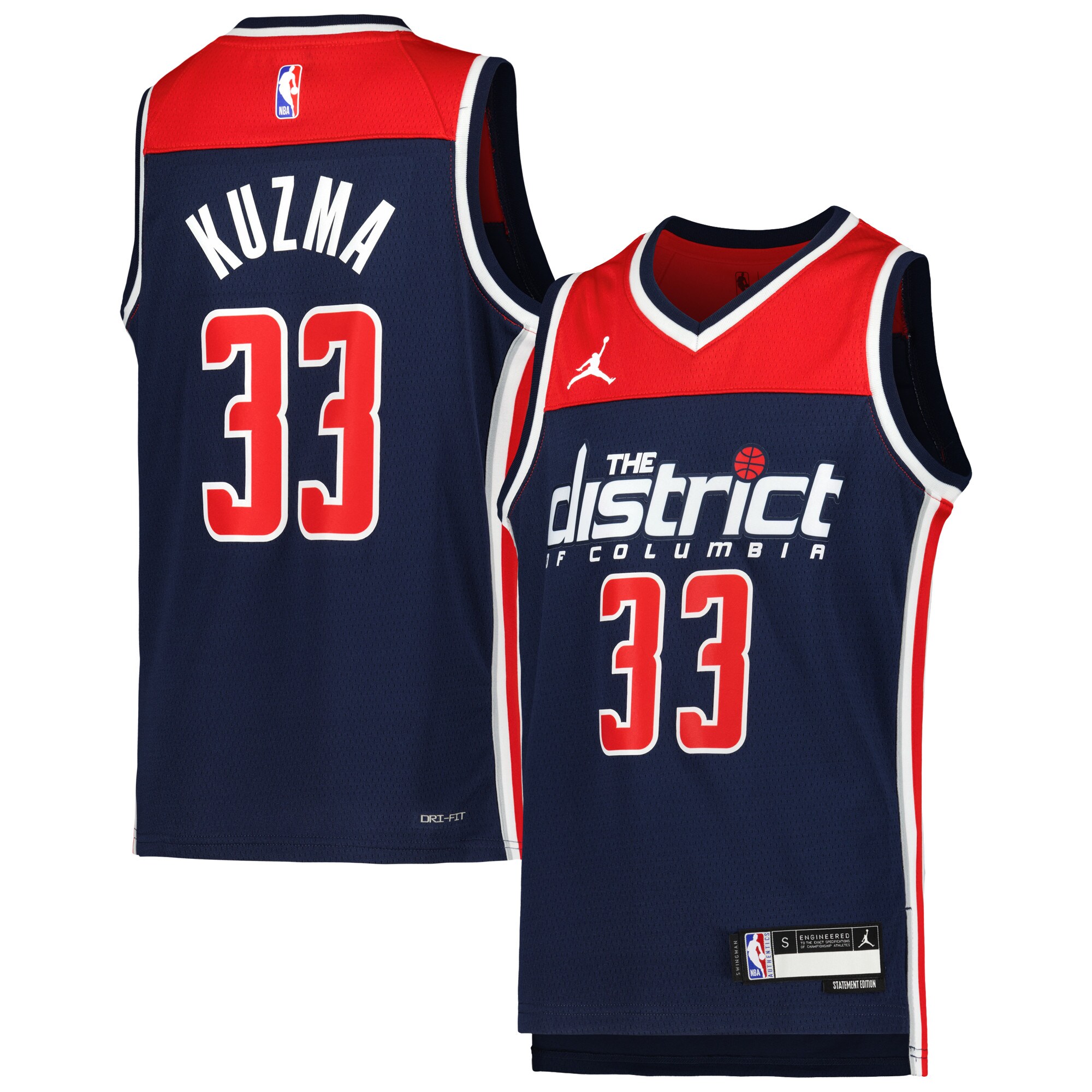 Kyle Kuzma Washington Wizards Jordan Brand Youth Swingman Jersey – Statement Edition – Navy