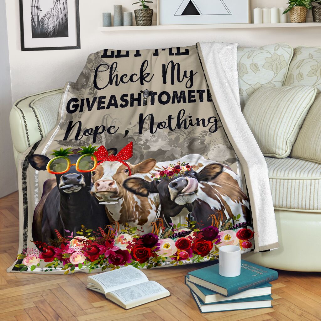 Check my giveashitometer Cow blanket