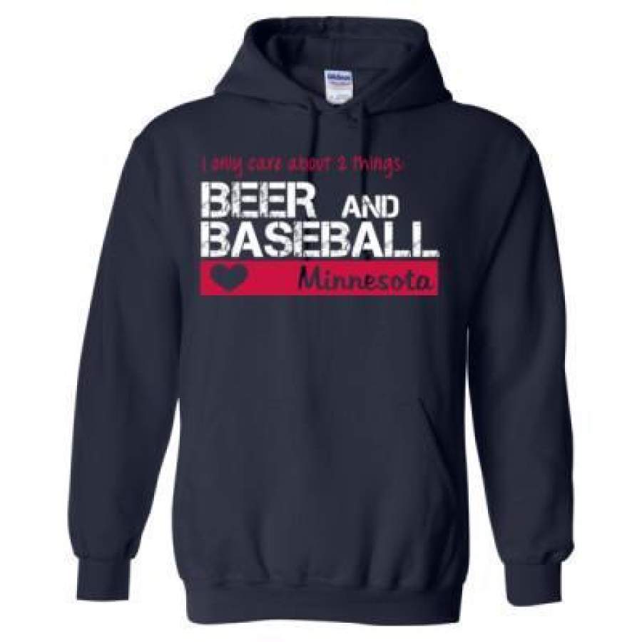 AGR Minnesota Twins I Only Care About 2 Things Beer And Baseball – Heavy Blend™ Hooded Sweatshirt