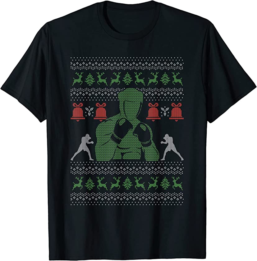 Ugly Christmas Boxing Boxer Fight X-Mas Santa Claus New Year T-Shirt