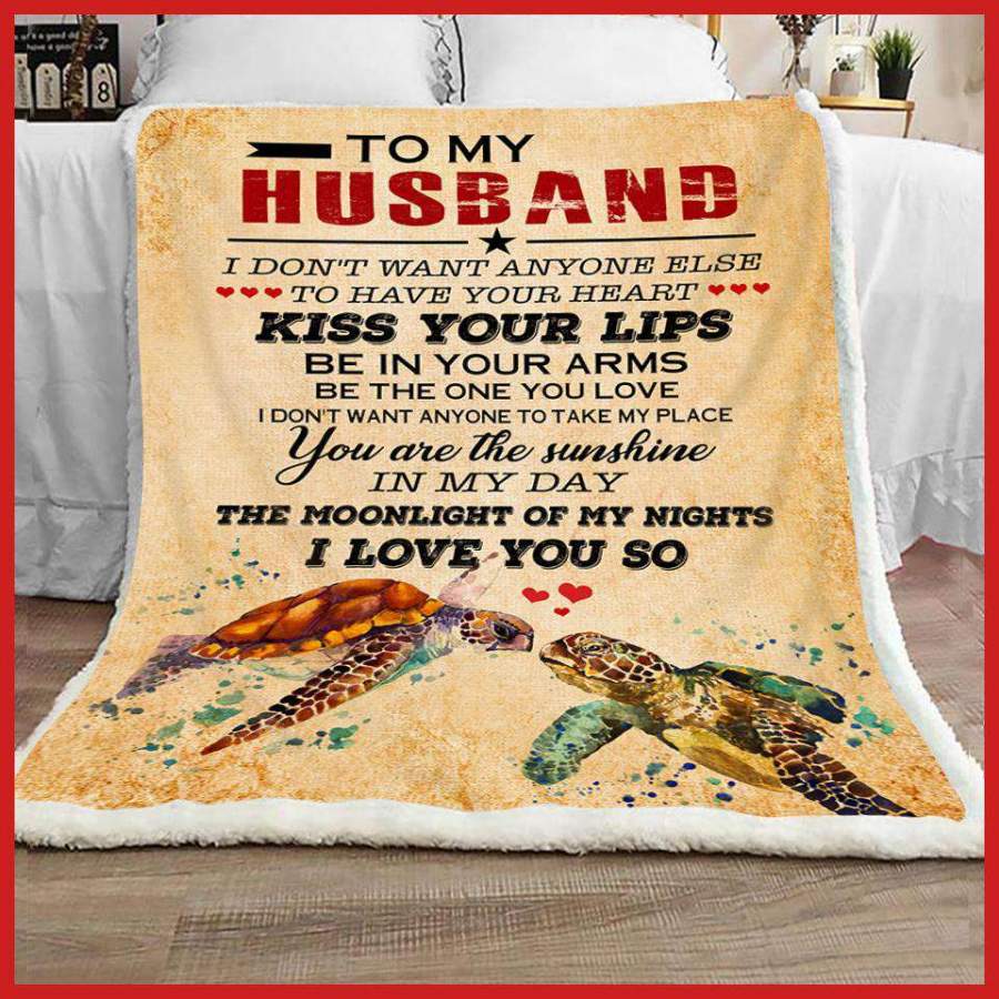 I Love You So Turtle Blanket Gift For Husband