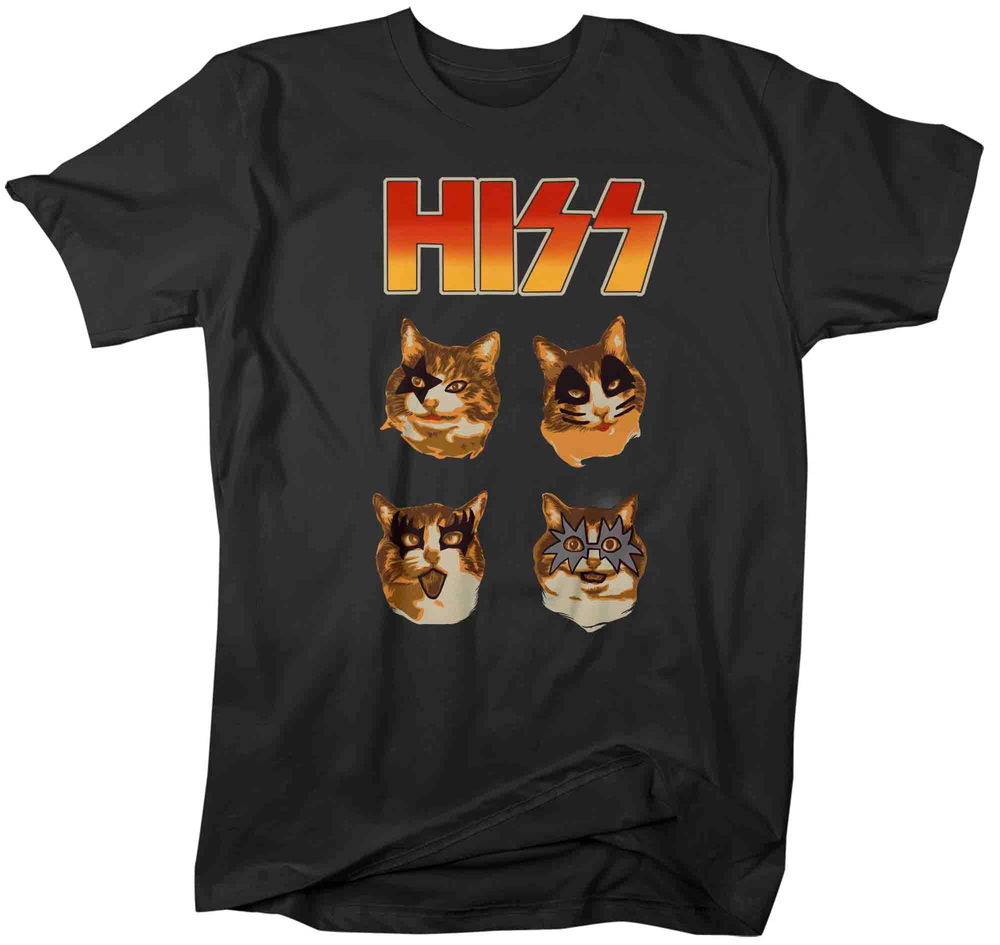 Men’S Funny Cat Shirt Halloween Heavy Metal T Shirt Rock Star Band Shirt Cats Kittens Hilarious Cat Tshirt Funny Gift Idea Soft Unisex Tee