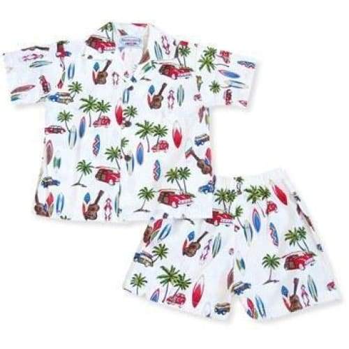 Beach Time White Hawaii Boy Cabana Set Ha64766