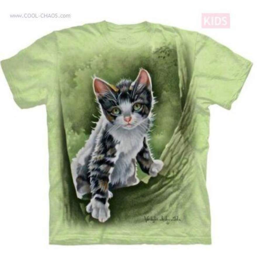 Cute Cat T-Shirt / Cute Kitten Tree,Tabby,I love kittens,Tie Dye,Cool Kids Tee