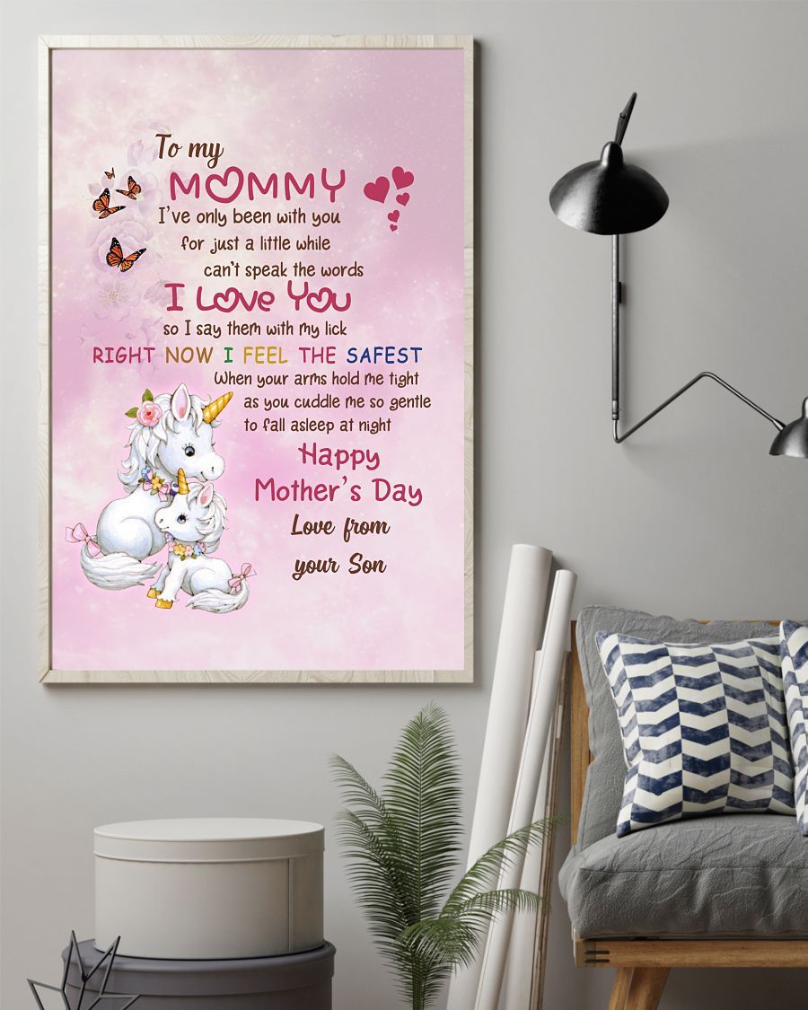 To My Mommy Happy Mother’s Day Canvas And Poster, Best Mother’s Day Gift Ideas, Mother’s Day Gift From Son To Mom, Warm Home Decor Wall Art Visual Art