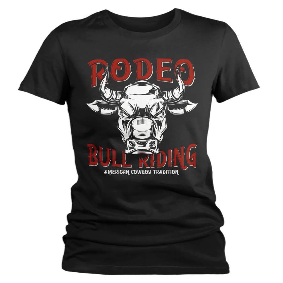 Women’s Vintage Rodeo T Shirt American Cowboy Shirts Wild West Bull Riding Graphic Tee Western TShirt Vintage Shirt