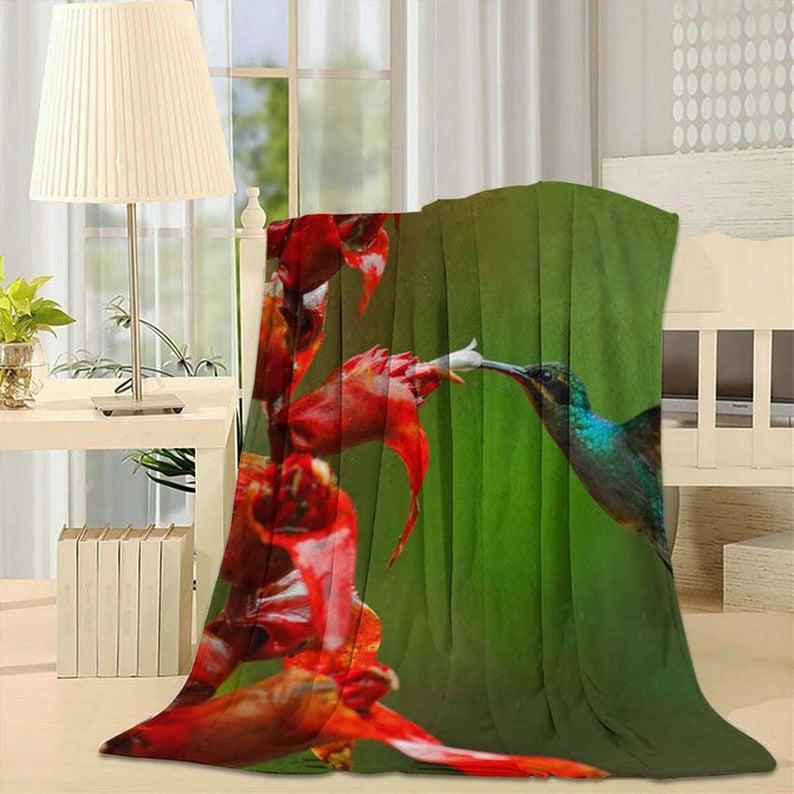 Rare Hummingbird From Costa Rica – Animals Fleece Throw Blanket,All Over Print,Gifts For Him/Her