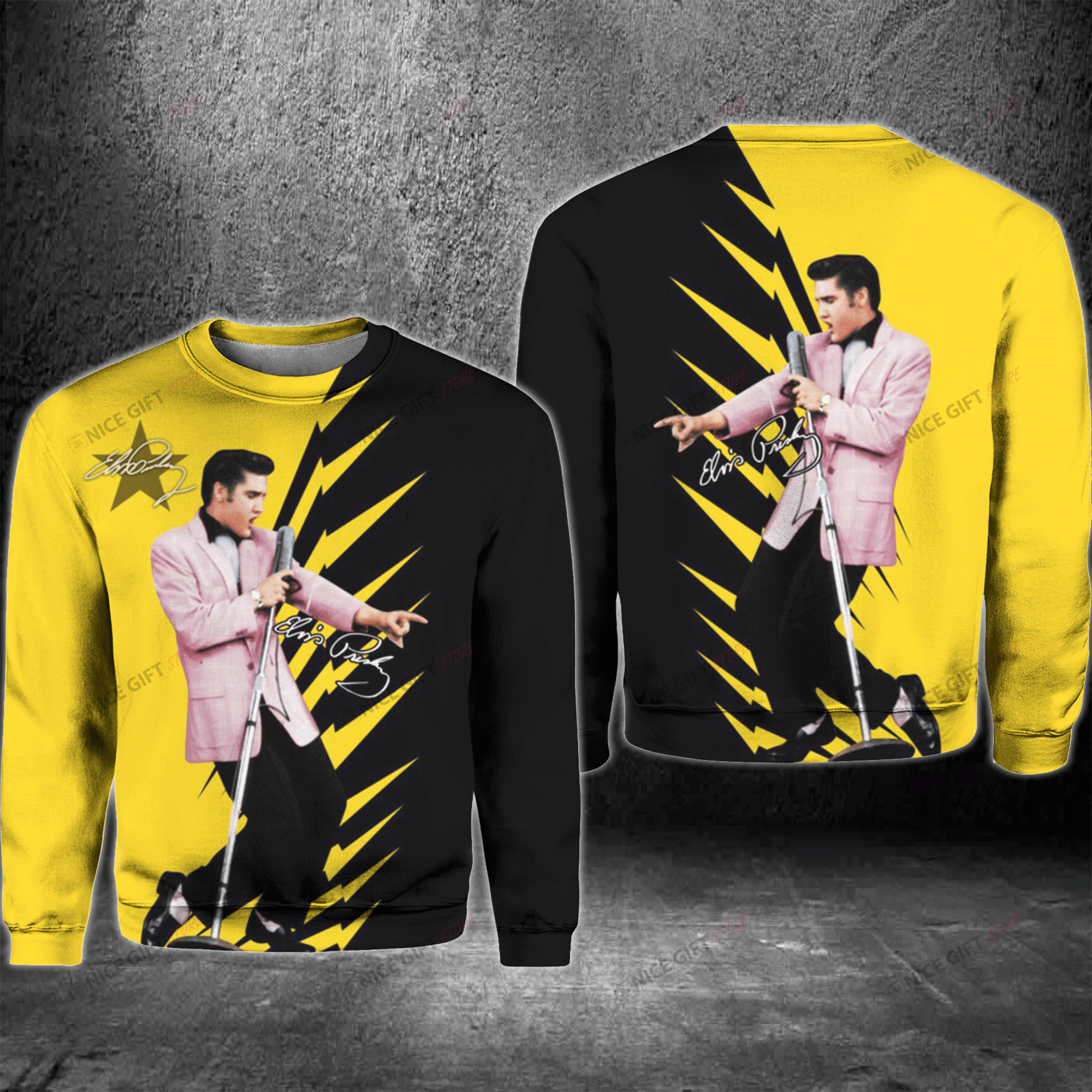 Elvis Presley Crewneck Sweatshirt 3Cs-A8X3