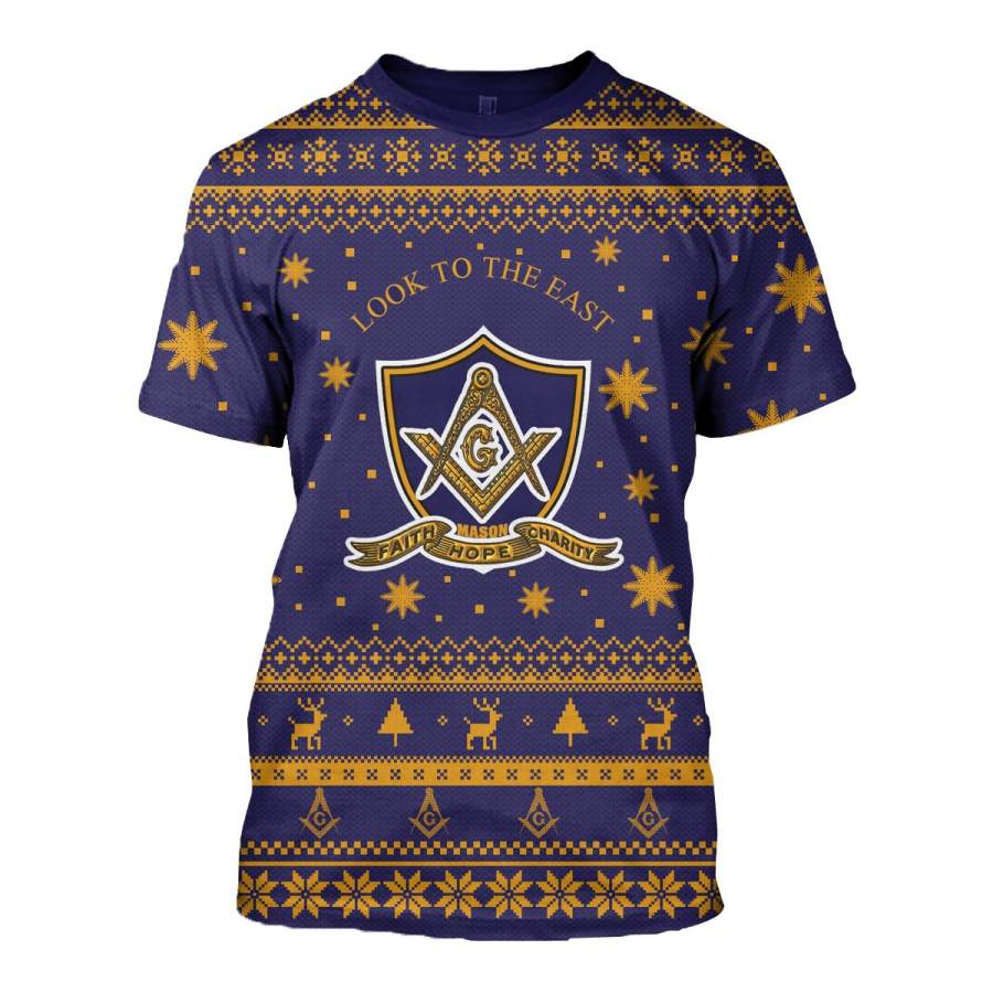 3D ALL OVER FREEMASON UGLY SWEATER 8102019