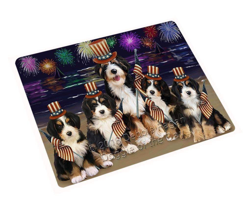 4Th Of July Independence Day Firework Bernedoodles Dog Blanket Blnkt62004