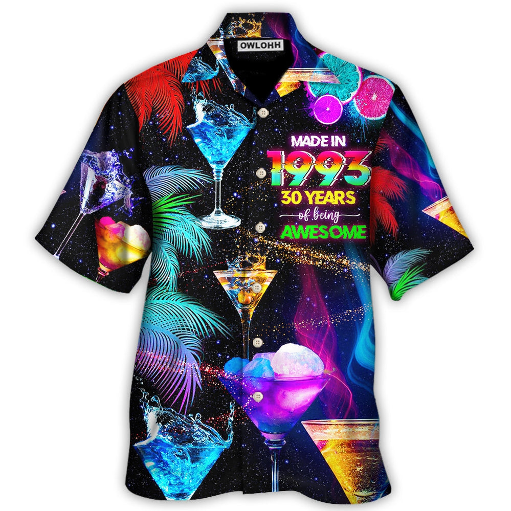 Cocktail Drinking Made In 1993 30 Years Neon Style Hawaii Shirt Ha5436