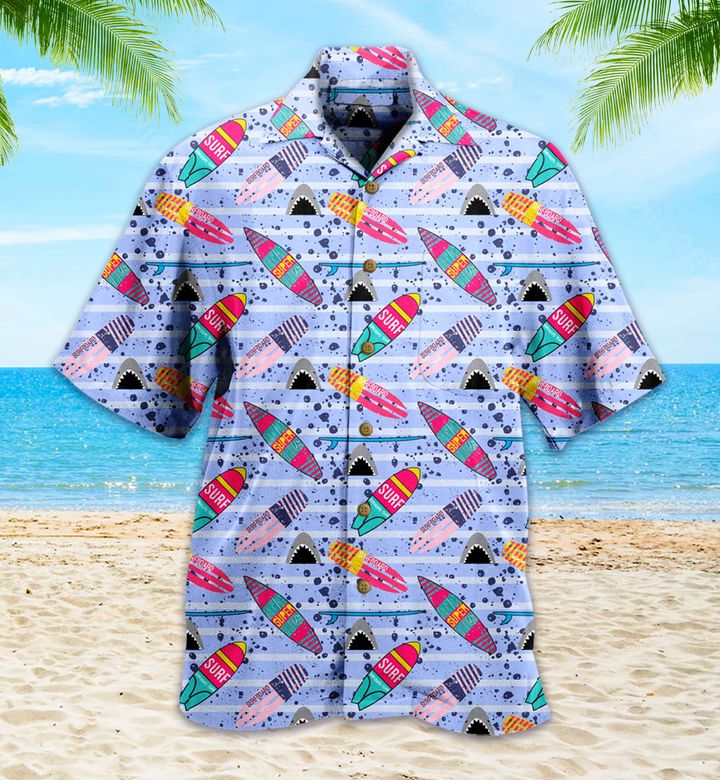 Shark Purple Hawaiian Shirt 3D