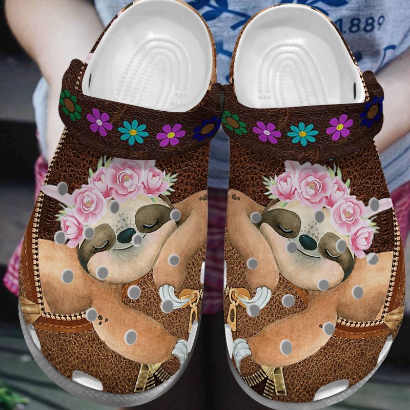 Sleeping Sloth Shoes Clogs Gift For Schoolgirl