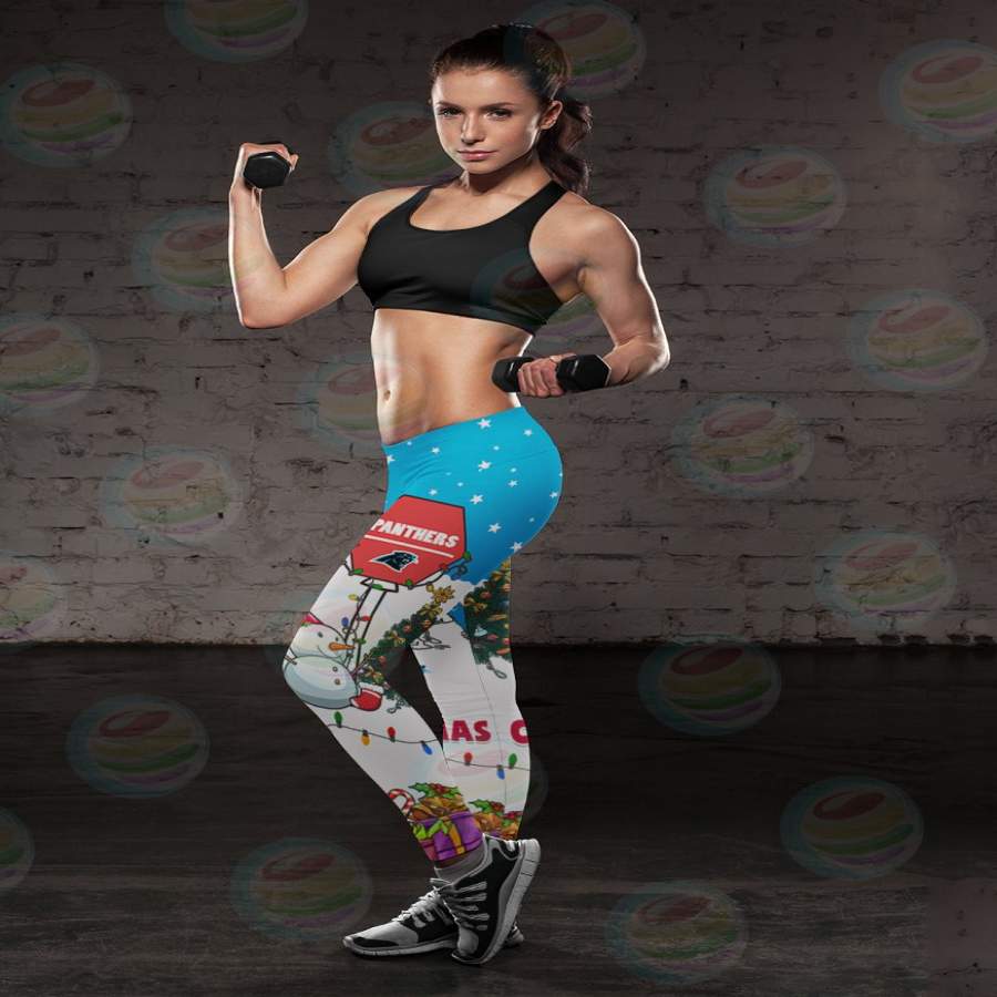 Funny Merry Christmas Carolina Panthers Leggings 2019