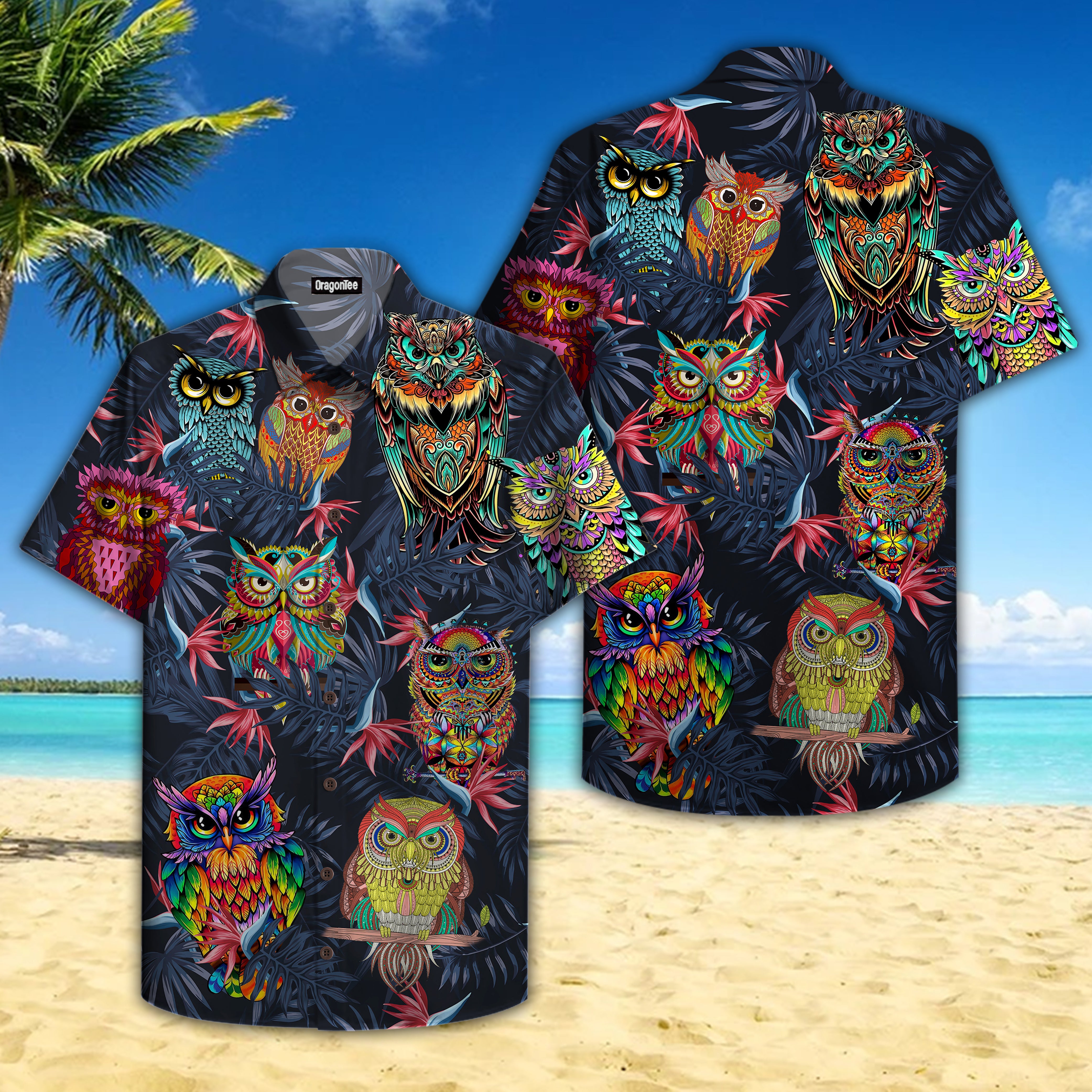 Oragontee Owl Hippie Hawaii Shirt For Men Women Adult Ha27839