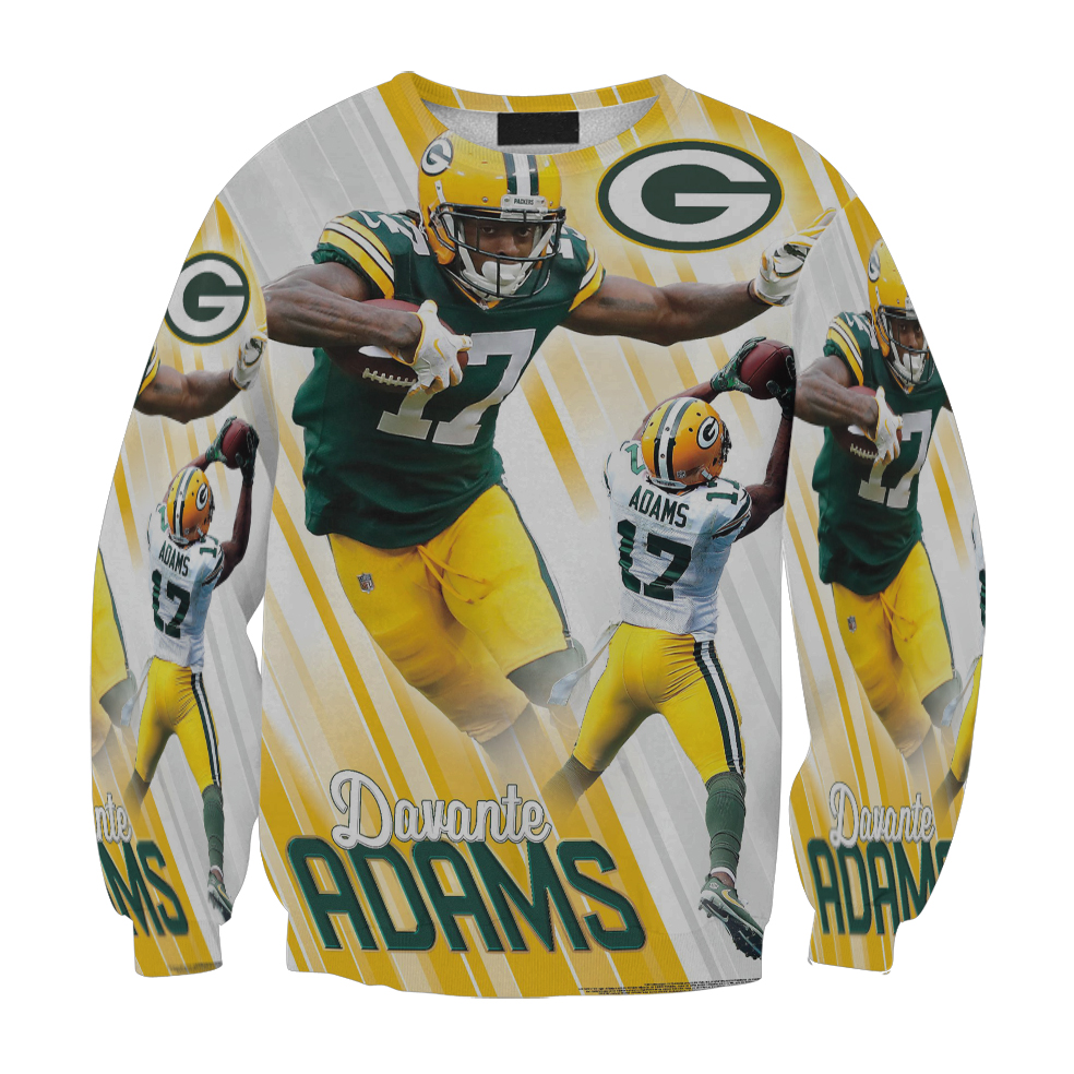 Green Bay Packers Davante Adams No17 V8 Gift For Fan 3D Full Printing Sweatshirt