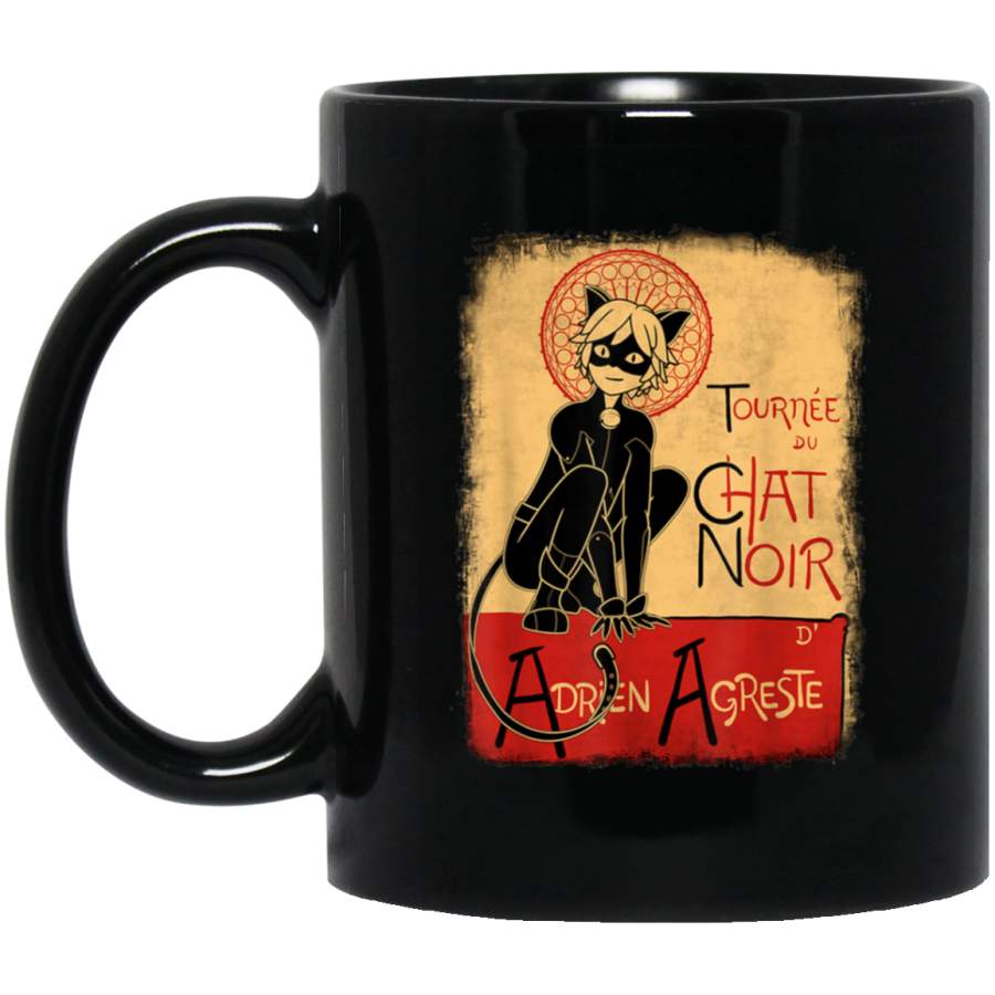 Vintage Tournee du Chat Noir Black Cat French Black Mug