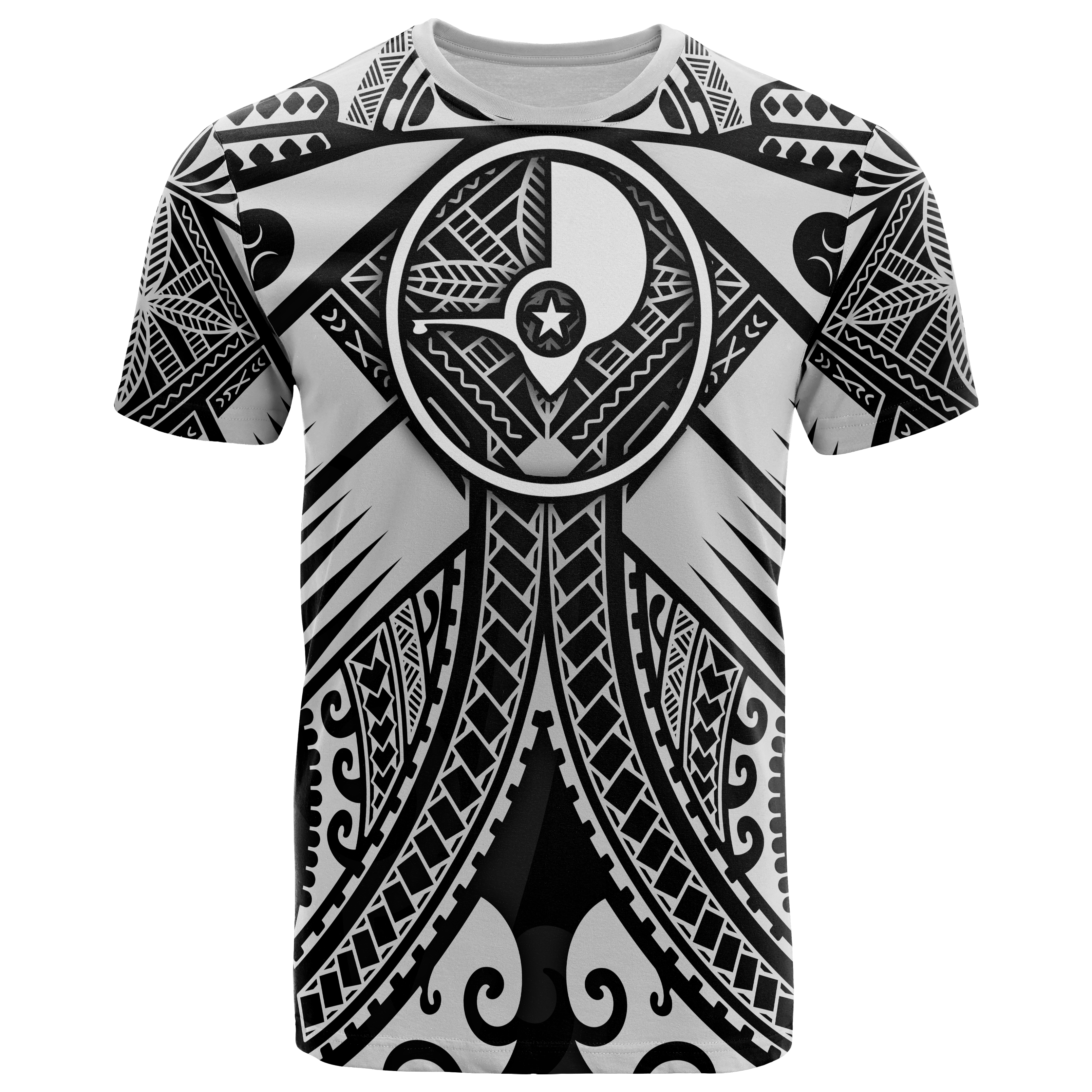 Yap T-Shirts – White Seal With Polynesian Tattoo