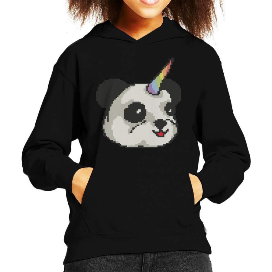 Pandacorn Panda Unicorn Pixel Art Kid’s Hooded Sweatshirt